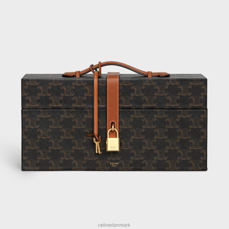 CELINE Mænd æske 5 parfumer 3,4 fl.oz i triomphe canvas & naturligt kalveskind F44FV1469 tilbehør tan