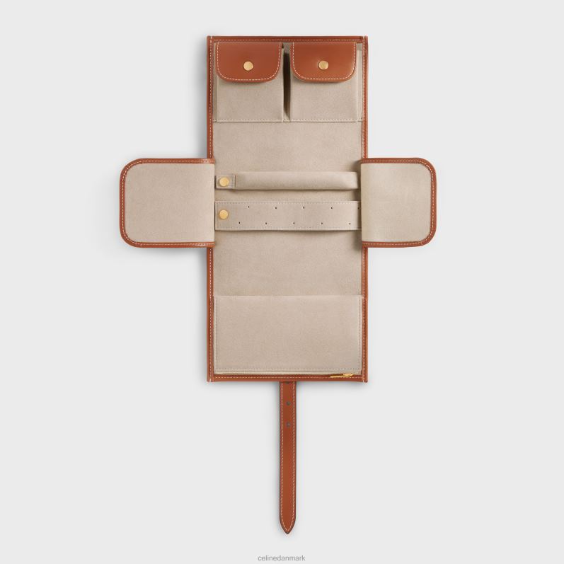 CELINE Mænd smykkepung i tekstil & kalveskind F44FV1595 tilbehør naturlig/brun