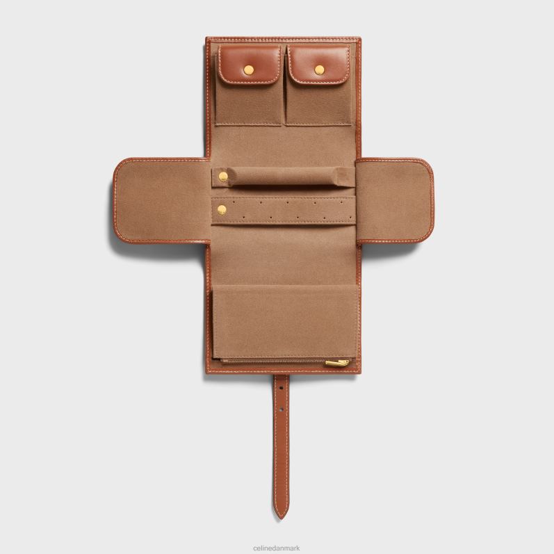 CELINE Mænd smykkepung i triomphe canvas & kalveskind F44FV1488 tilbehør tan