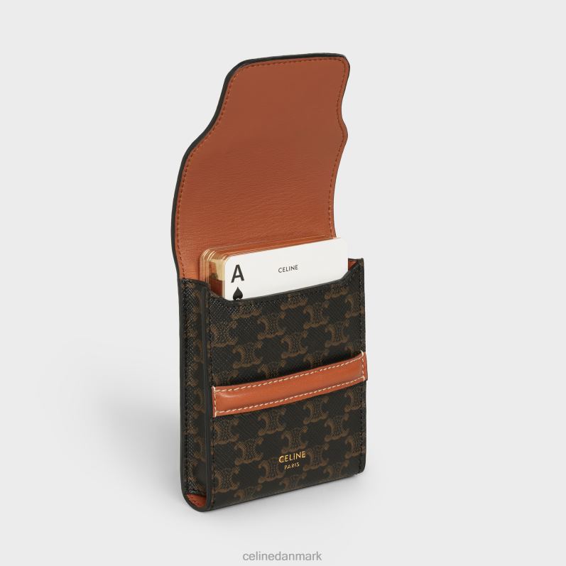 CELINE Mænd spillekortetui i triomphe canvas & lammeskind F44FV1669 tilbehør sort hvid