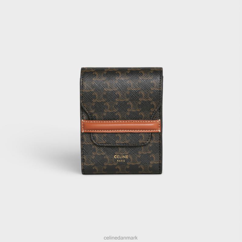 CELINE Mænd spillekortetui i triomphe canvas & lammeskind F44FV1669 tilbehør sort hvid