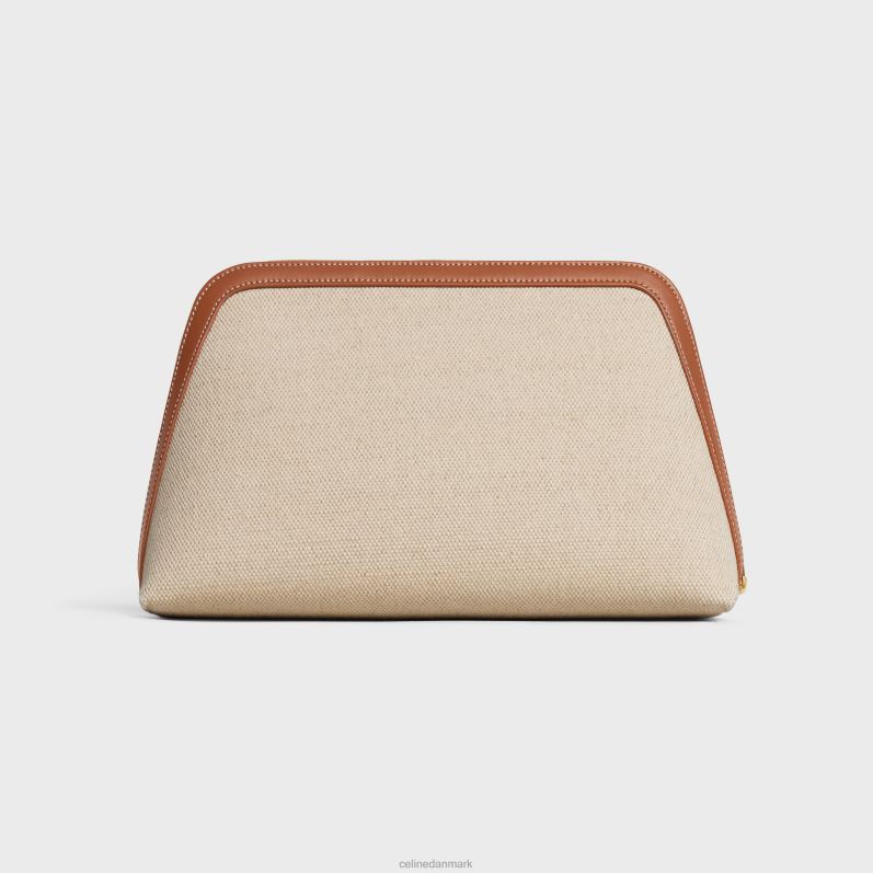 CELINE Mænd stor kosmetikpung i tekstil & kalveskind F44FV1577 tilbehør naturlig/brun