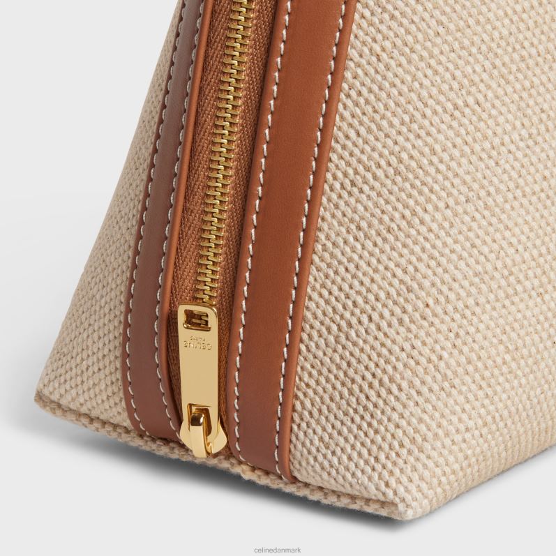CELINE Mænd stor kosmetikpung i tekstil & kalveskind F44FV1577 tilbehør naturlig/brun