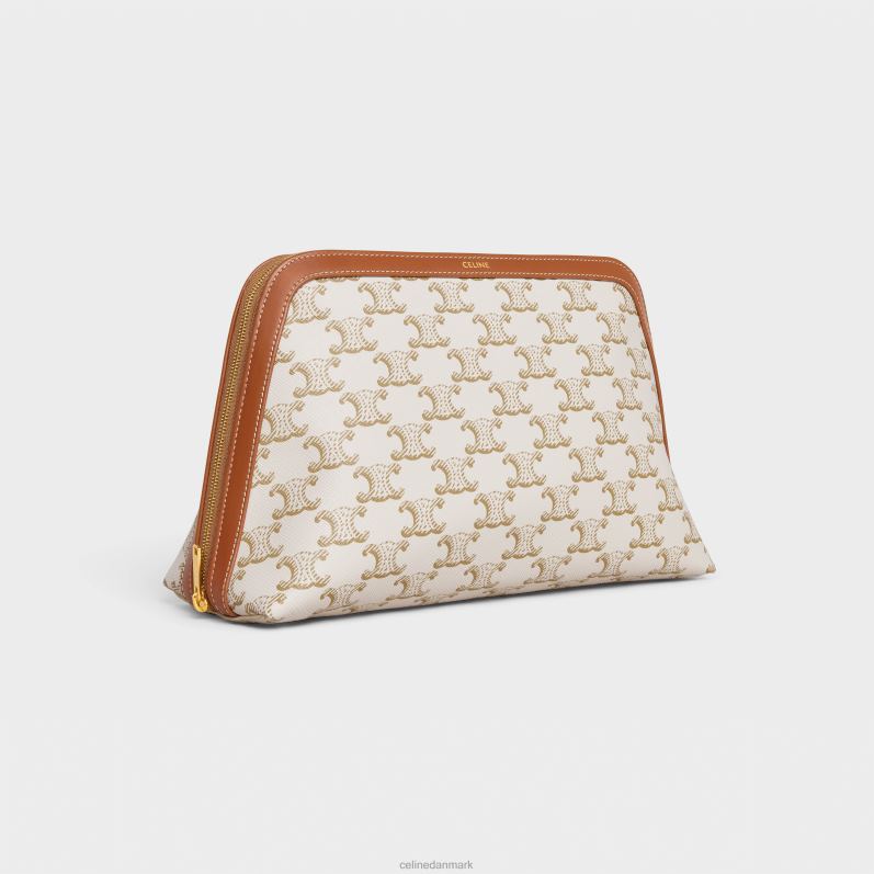 CELINE Mænd stor kosmetikpung i triomflærred & kalveskind F44FV1574 tilbehør hvid