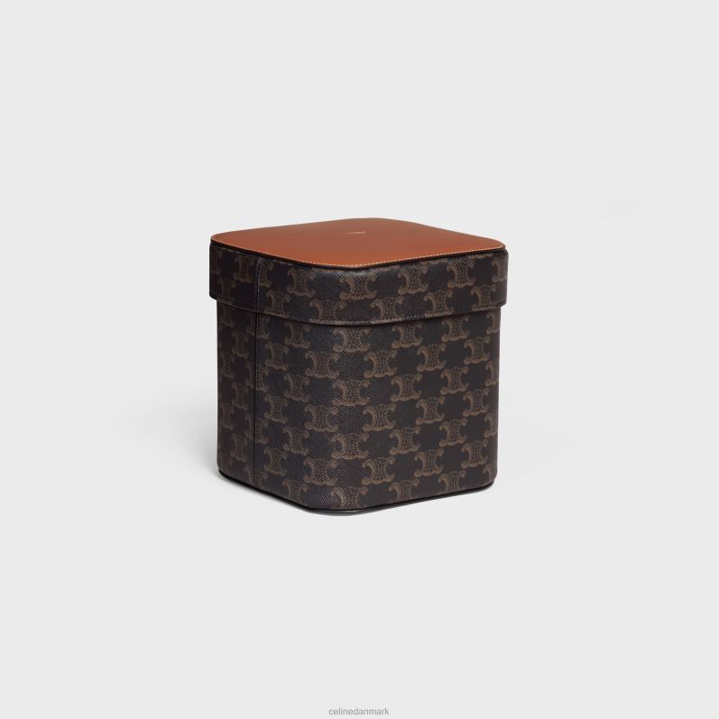 CELINE Mænd stor æske i triomflærred & kalveskind F44FV1536 tilbehør tan