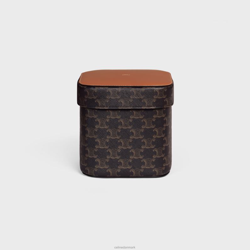 CELINE Mænd stor æske i triomflærred & kalveskind F44FV1536 tilbehør tan