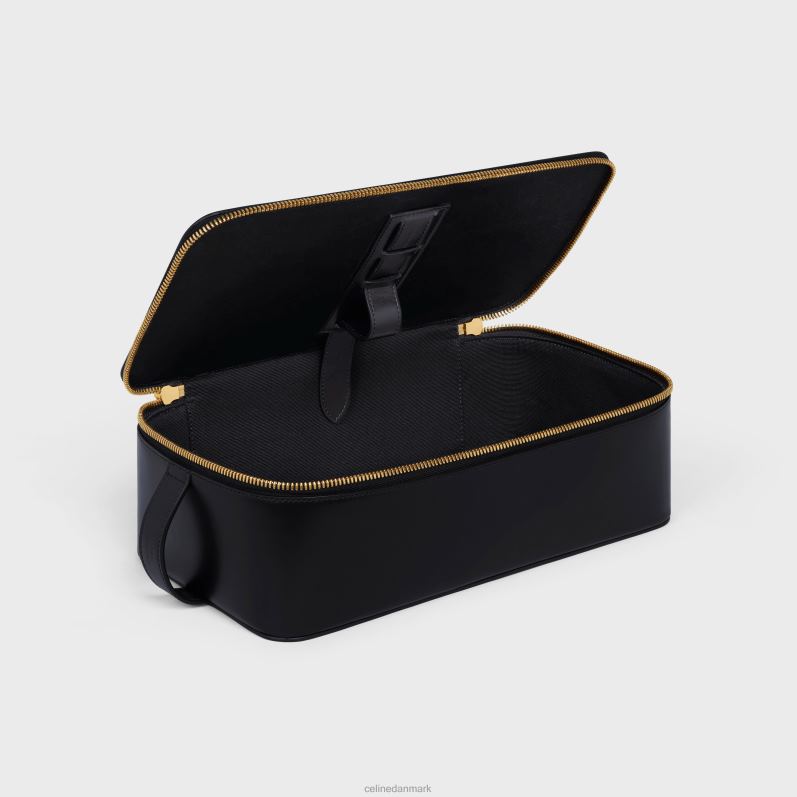 CELINE Mænd stort toilettaske i skinnende kalveskind F44FV1585 tilbehør sort