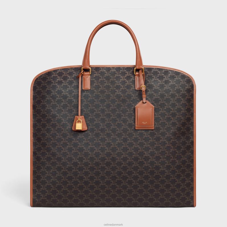 CELINE Mænd tøjtaske i triomphe canvas & kalveskind F44FV1630 tilbehør tan