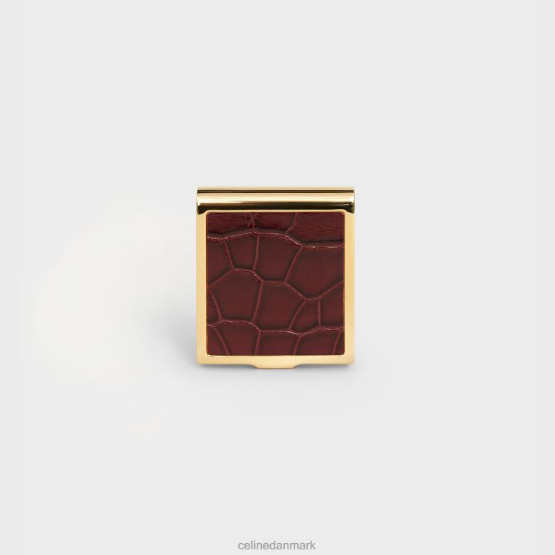 CELINE Mænd tændstikæske i messing & alligator F44FV1555 tilbehør bordeaux