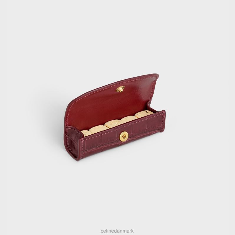 CELINE Mænd terningekasse i alligator F44FV1673 tilbehør bordeaux