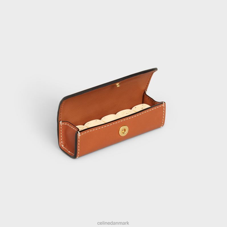 CELINE Mænd terningekasse i naturligt kalveskind F44FV1675 tilbehør tan