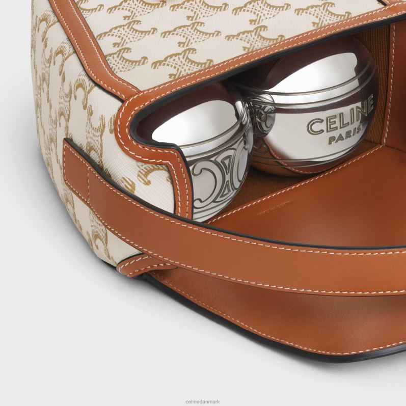 CELINE Mænd triomphe petanque spil i triomphe canvas & kalveskind F44FV1682 tilbehør hvid