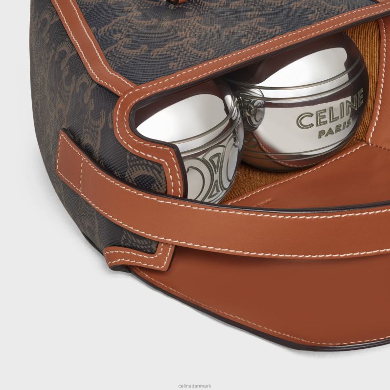 CELINE Mænd triomphe petanque spil i triomphe canvas & kalveskind F44FV1683 tilbehør tan