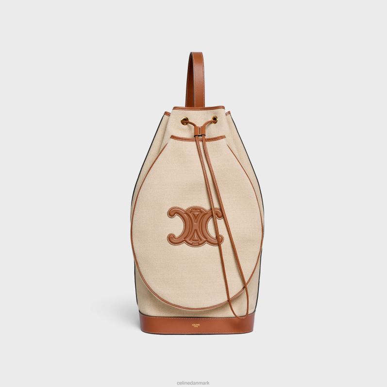 CELINE Mænd triomphe tennistaske i tekstil & kalveskind F44FV1688 tilbehør naturlig/brun