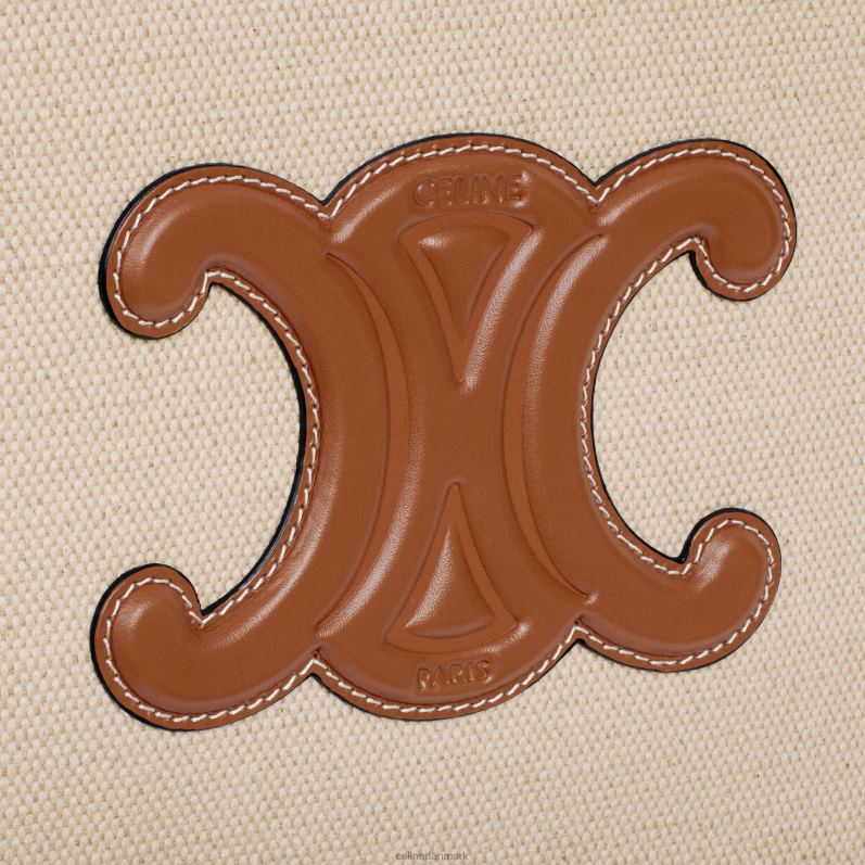 CELINE Mænd triomphe tennistaske i tekstil & kalveskind F44FV1688 tilbehør naturlig/brun