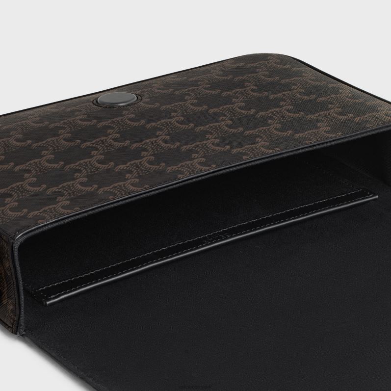 CELINE Mænd flap messenger i triomphe canvas & kalveskind F44FV2092 tilbehør sort