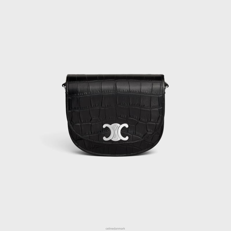 CELINE Mænd medium besace triomf i krokodillepræget kalveskind F44FV2106 tilbehør sort