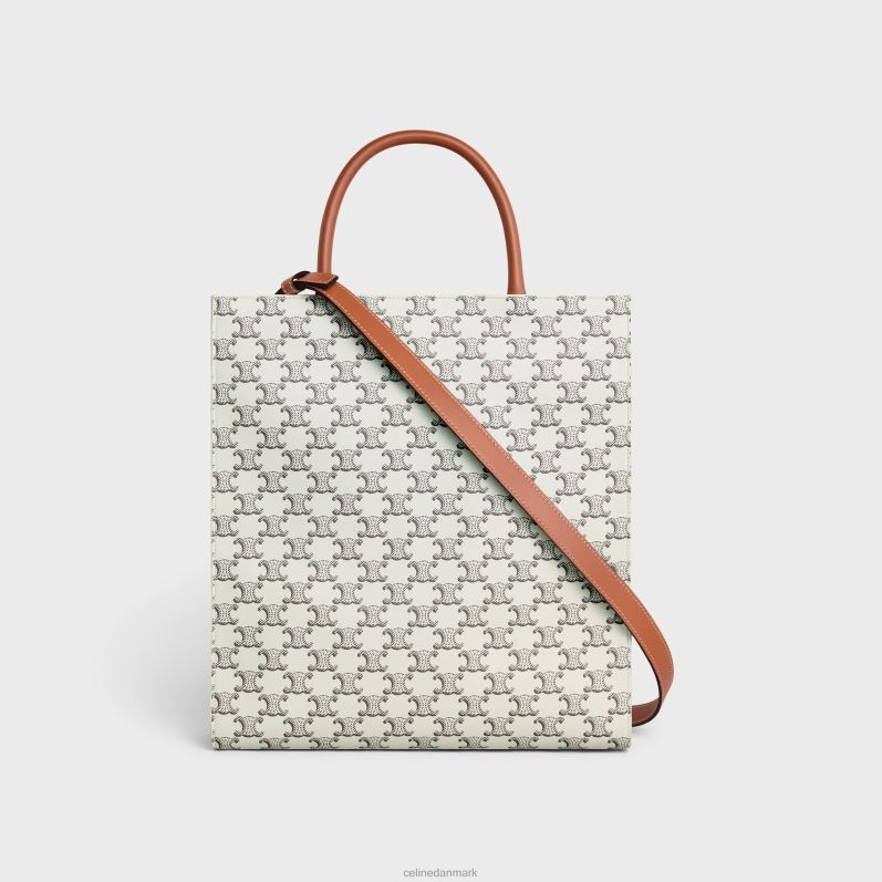 CELINE Mænd medium lodrette cabaer i triomflærred med tryk F44FV2099 tilbehør tan/ecru