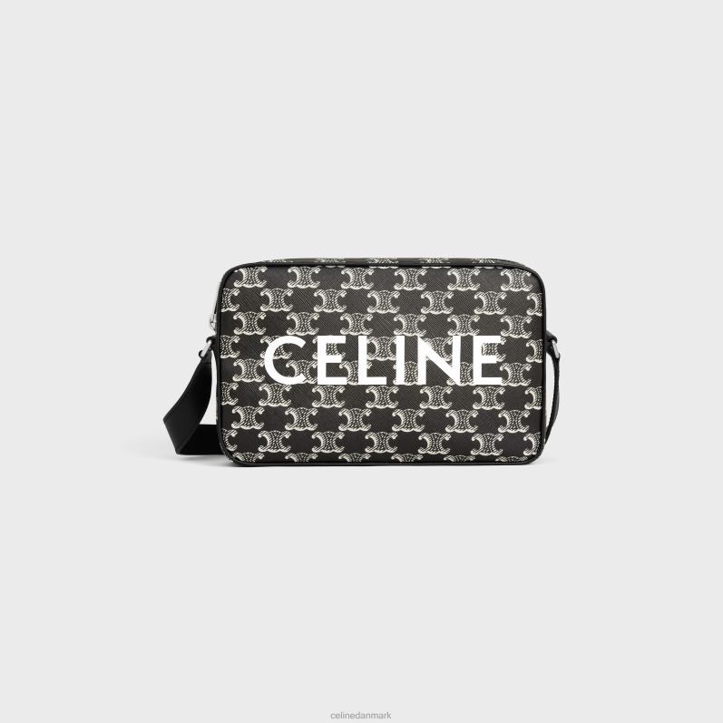CELINE Mænd medium messenger bag i triomphe canvas tofarvet med print F44FV2082 tilbehør sort hvid