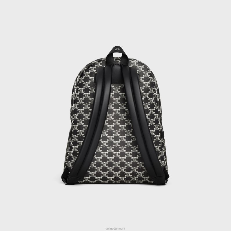 CELINE Mænd medium rygsæk i triomphe canvas tofarvet & kalveskind F44FV2087 tilbehør sort hvid