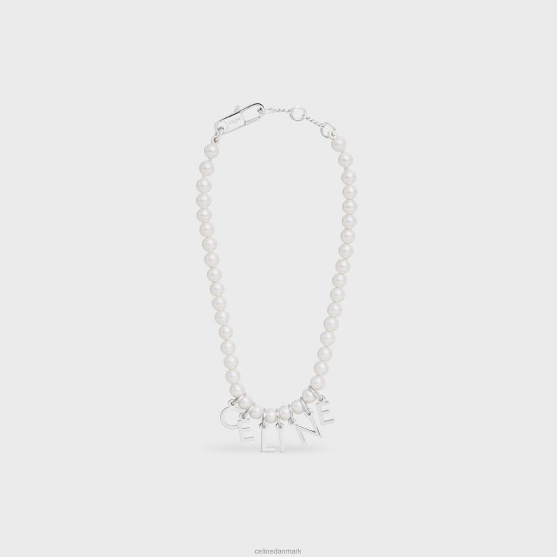 CELINE Mænd monokrome armbånd i glasperler & messing med rhodium finish F44FV2289 tilbehør elfenben/sølv