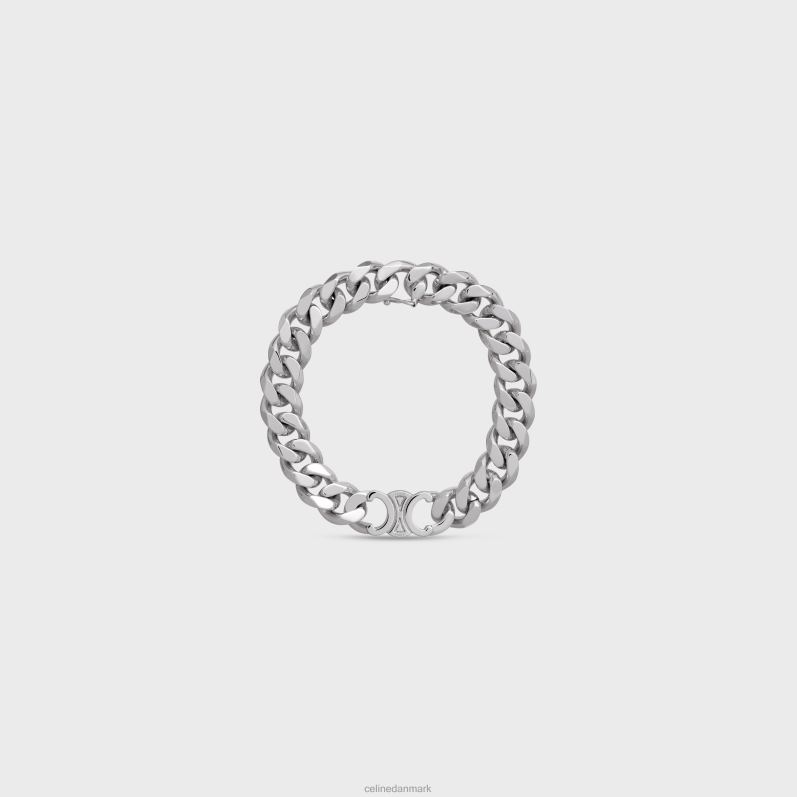 CELINE Mænd triomphe gourmet armbånd i messing med rhodium finish F44FV2280 tilbehør sølv