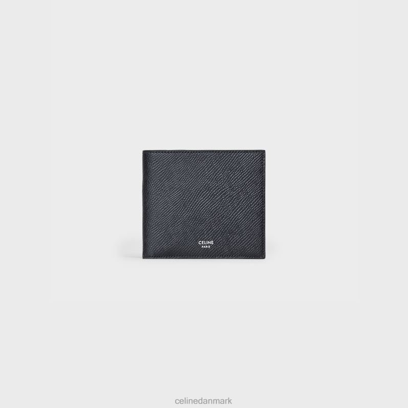 CELINE Mænd bi-fold pung med møntrum i kornet kalveskind F44FV2159 tilbehør sort
