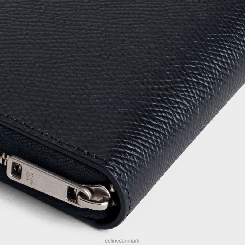CELINE Mænd stor pung med lynlås i kornet kalveskind F44FV2168 tilbehør sort
