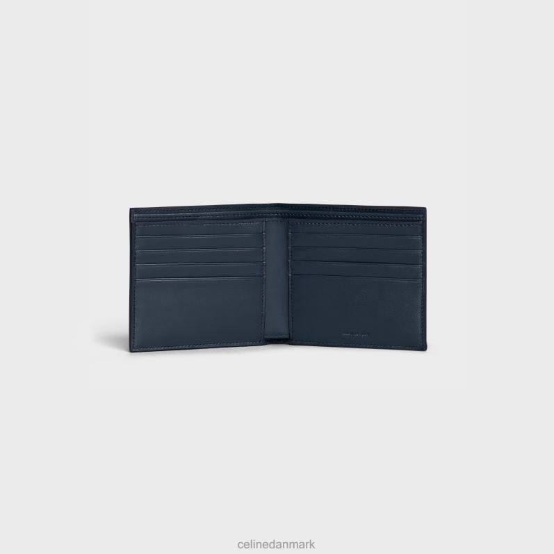 CELINE Mænd tofoldet pung i kornet kalveskind F44FV2163 tilbehør Marine blå