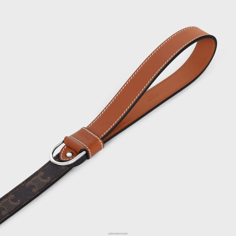 CELINE Mænd bred hundesnor i triomphe canvas & kalveskind F44FV1770 tilbehør tan