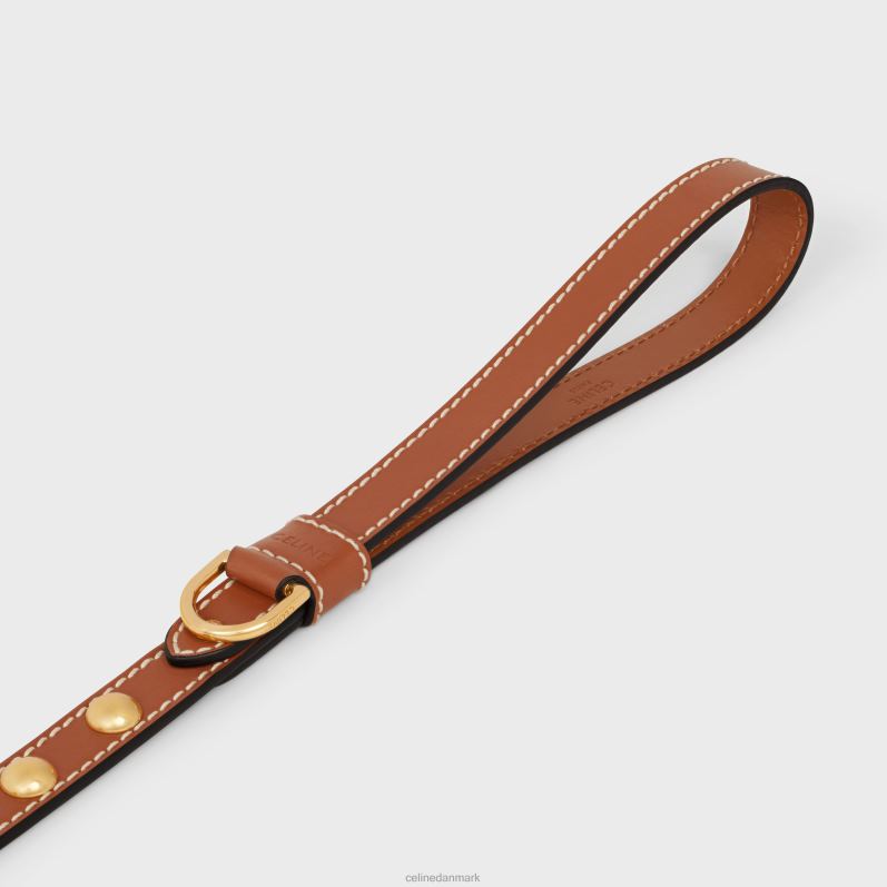 CELINE Mænd tynd hundesnor i glat kalveskind med nitter F44FV1761 tilbehør tan